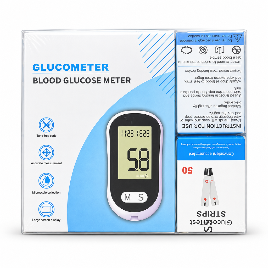Digital Blood Glucose Meter Kit with 50 Test Strips