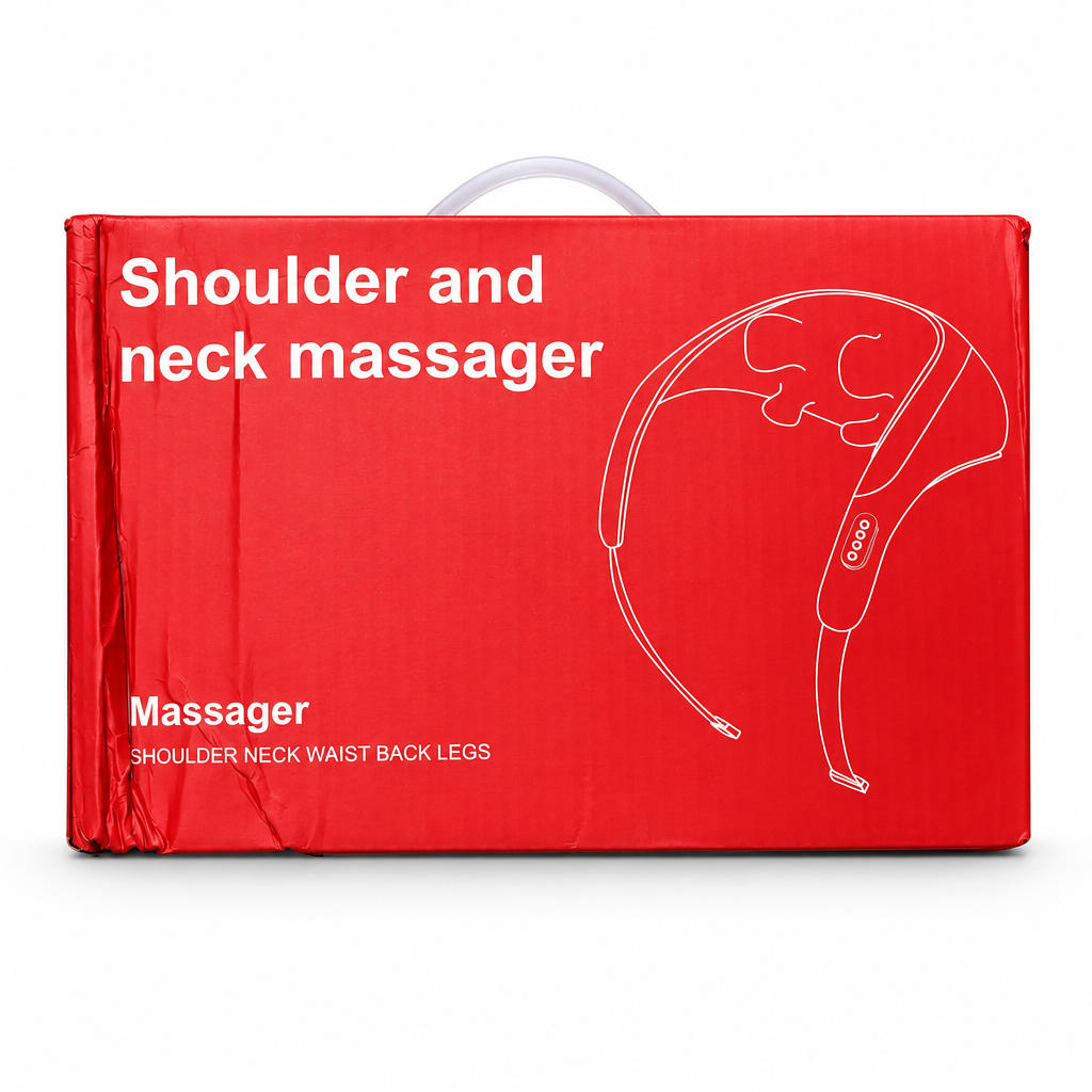 Neck and Shoulder Massager with Arm Straps and Built-In Controls