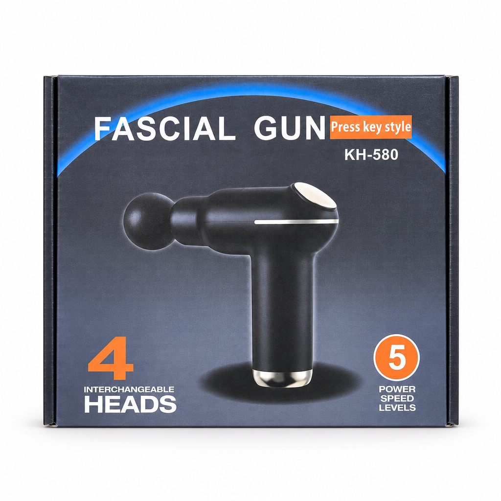 KH-580 Massage Gun with 4 Interchangeable Heads and 5 Speed Levels