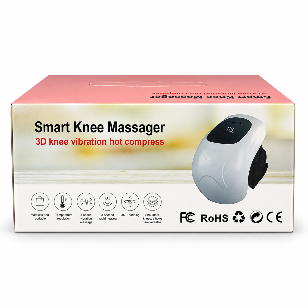 Wireless Smart Knee Massager with Heat and 5-Speed Vibration