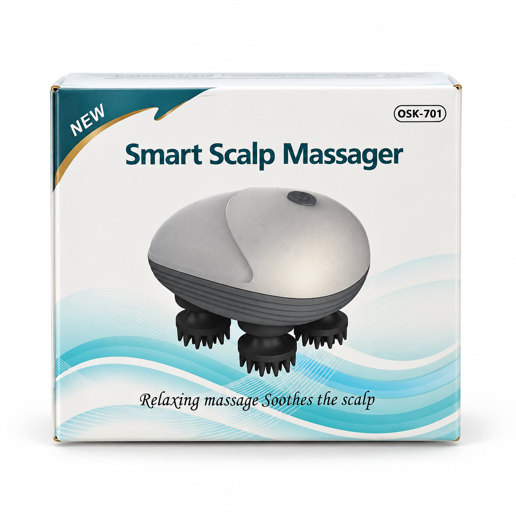 Smart Handheld Scalp Massager OSK-701 - Silver and Black