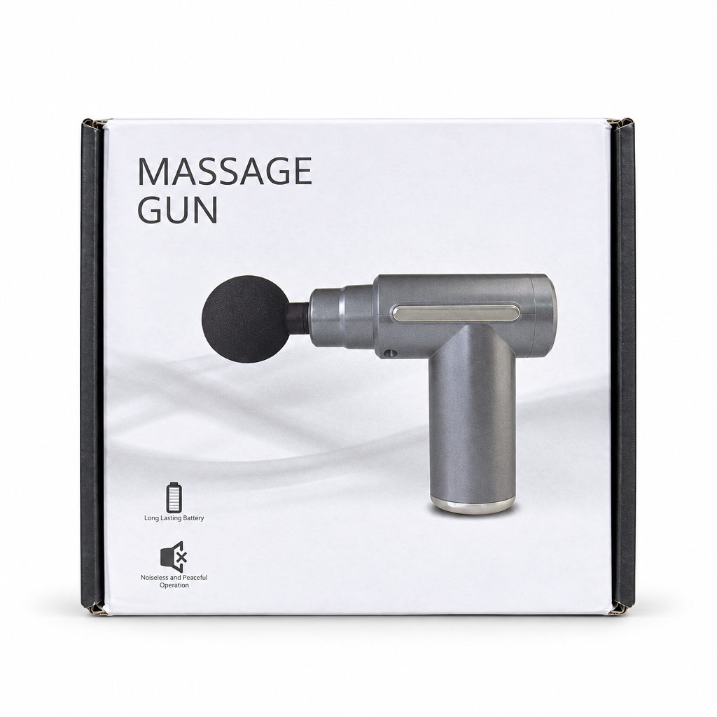 Handheld Massage Gun with Round Head - Grey