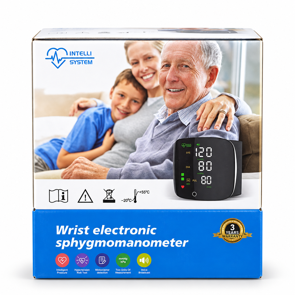 Intelli System Digital Wrist Blood Pressure Monitor with Voice Broadcast